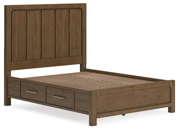 Cabalynn - Light Brown - Queen Panel Bed With Storage