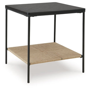 Seeking something outside the ordinary? Look no further than this casual mixed-media accent table. Its impressive black marble top and natural jute bottom shelf give the eclectic design that much more interest. Exuding a sense of ease that-'s sure to plea