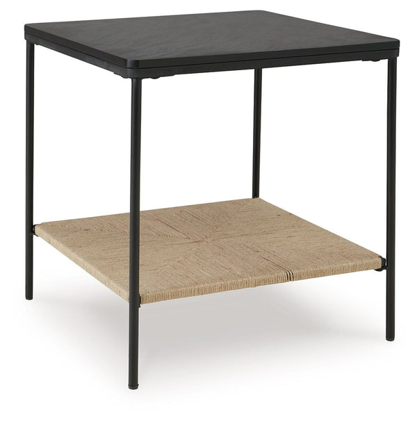 Seeking something outside the ordinary? Look no further than this casual mixed-media accent table. Its impressive black marble top and natural jute bottom shelf give the eclectic design that much more interest. Exuding a sense of ease that-'s sure to plea