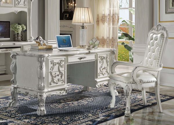 Dresden - Executive Writing Desk - Bone White Finish<br/><br/><b>Product Features</b><ul><li>Table Top Thickness: 37mm</li></ul><br/>