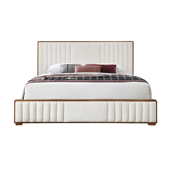 Kaleea - Eastern King Bed - Beige & Walnut