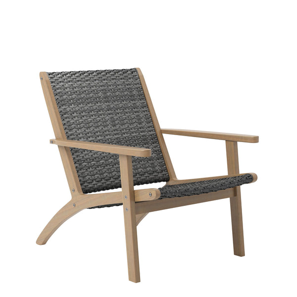 Crafted from FSC-Certified Acacia solid wood, the Radius Patio Wood and Gray Wicker Side Chair set is engineered for both style and endurance, making it a standout choice for your outdoor space. Acaciaâ€™s natural resilience ensures these chairs hold up a