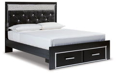 Rest easy. The luxurious look youâ€™ve been dreaming of is yours for the taking, at a price sure to put you at ease. This queen upholstered panel platform bed brings a sense of old Hollywood with a contemporary flair. A deep, dark finish, faceted chrome-t