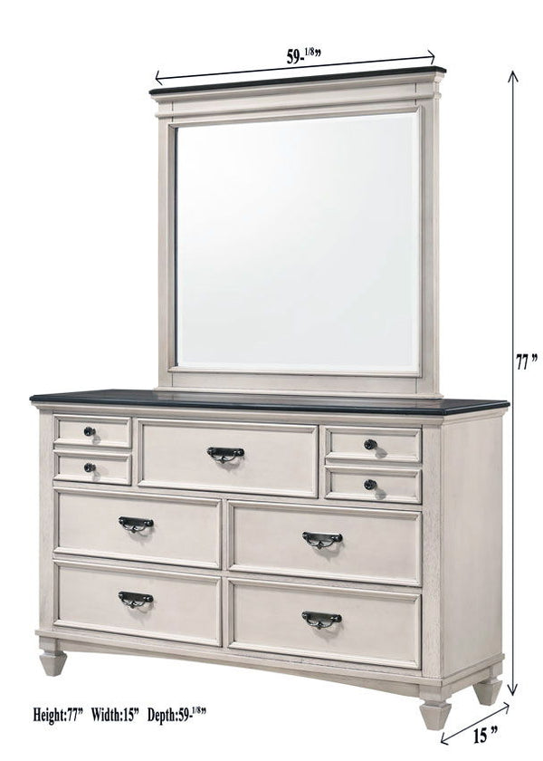 Sawyer - King 5 Piece Bedroom Set - Antique White