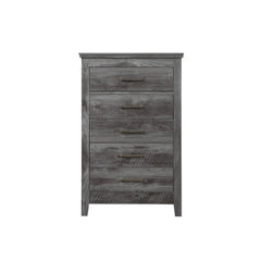 5 Drw Drawer: GLIDE) Undermount Center Metal (1/2 Ext.), DOVETAIL) English, INSIDE) Veneer Lined, Safety Stop Included, Manual-Close, Hardware: Single Pull-Handle<br/><br/><b>Product Features</b><ul><li>Case: 1Pc/1Ctn</li><li>Finish: Rustic Gray Oak</li><