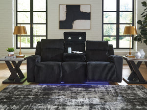 Forest Lake - Black - Power Reclining Sofa With Adj Headrest