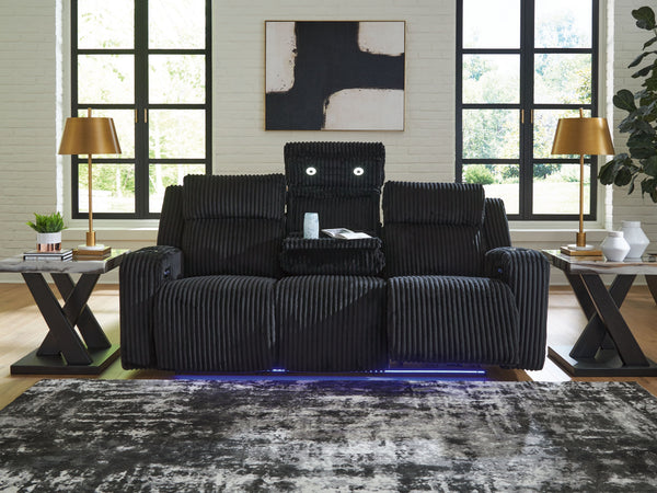 Forest Lake - Black - Power Reclining Sofa With Adj Headrest