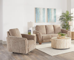 The Morehead collection offers a comfortable and convenient seating option with a power recline feature, allowing you to adjust your sitting position easily. It also has a power leg rest and a stationary 360-degree recliner, enabling you to turn and conve