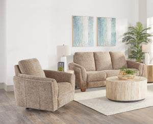 The Morehead collection offers a comfortable and convenient seating option with a power recline feature, allowing you to adjust your sitting position easily. It also has a power leg rest and a stationary 360-degree recliner, enabling you to turn and conve