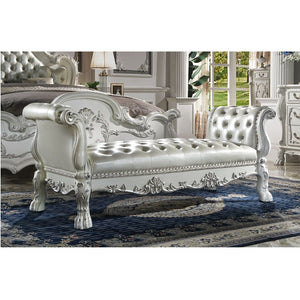 Elegant yet lightheartedly playful, Dresden is donned in an amiable antique white finish with hand-applied burnish over the many layers of stains and finishes that are manually rubbed on, providing depth and character to this classic group. The Rococo sty
