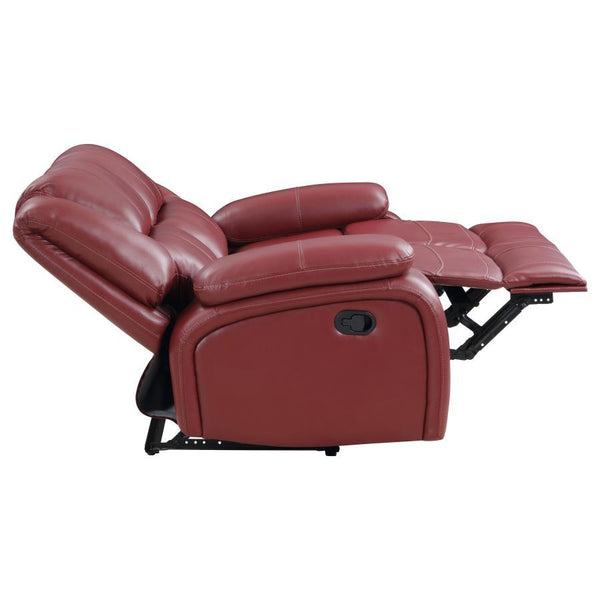 Camila - Upholstered Motion Reclining Loveseat - Red