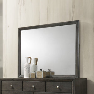The Ilana contemporary bedroom set is expertly crafted with hand selected woods and veneers in a calming gray finish, featuring a modern slatted headboard design, low profile footboard and wooden tapered legs. With all matching case goods, this bedroom gr