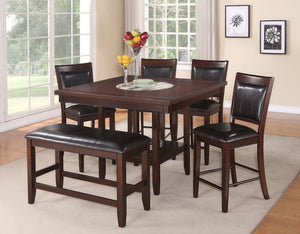 Upgrade your dining space with this luxurious counter height dining set, designed for both style and comfort. The set features a rich espresso finish that exudes sophistication, making it a perfect centerpiece for any dining room. The table boasts a spaci