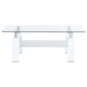  complemented by a frosted tempered glass lower shelf for added storage or display. Supported by a sturdy met
