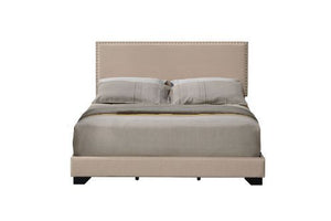 Leandros - Queen Bed - Beige Fabric