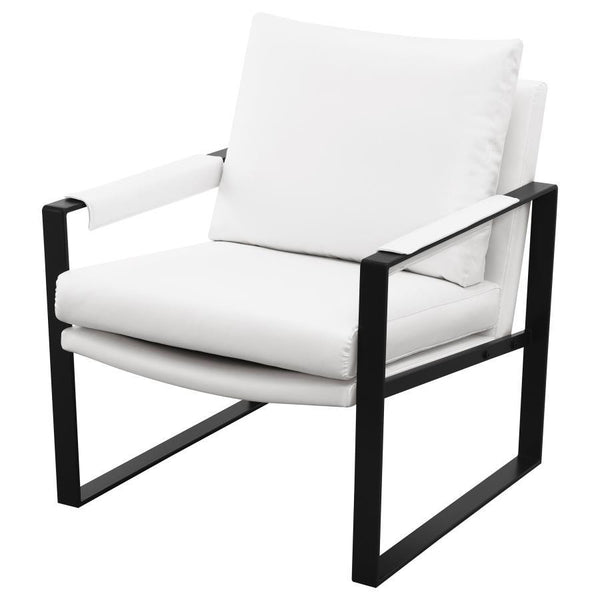 Rosalind - Upholstered Track Arm Accent Chair - White
