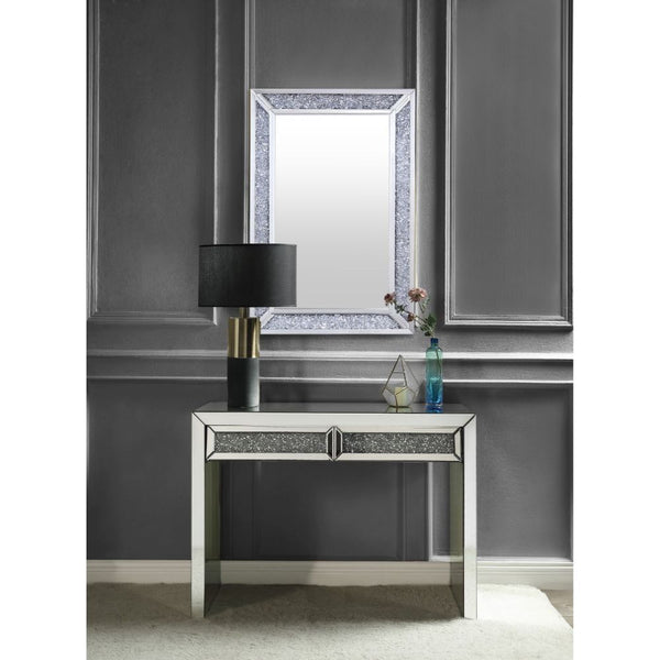  Rectangular Console Table Storage: 2 Drawers Features: Mirrored Top