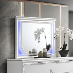 Modern & Elegant Design, Comfortable & Relaxing: LED Light provides soft light to create a relaxing room Durable & Long-Lasting Structure: Solid Wood & Composite Wood, Texture Increased Design: Mirror Trim Inlay