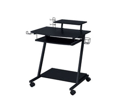 KDâ€¢ Rectangular Gaming Tableâ€¢ Storage: Open Compartmentâ€¢ Keyboard Tray Includedâ€¢ Wheel Includedâ€¢ Table Top Thickness: 15mm<br/><br/><b>Product Features</b><ul><li>Case: 1Pc/1Ctn</li><li>Finish: Black Finish</li><li>Style: Industrial</li><li>Mate