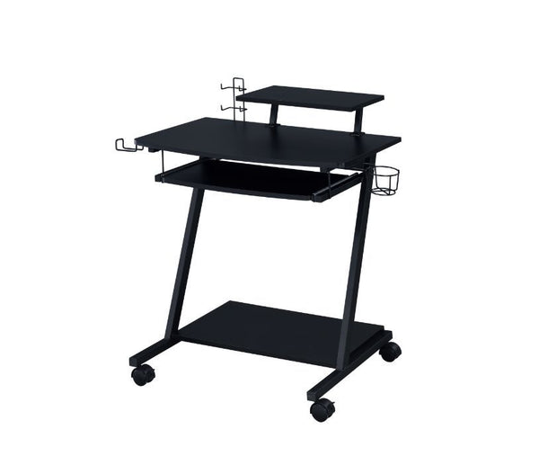 KDâ€¢ Rectangular Gaming Tableâ€¢ Storage: Open Compartmentâ€¢ Keyboard Tray Includedâ€¢ Wheel Includedâ€¢ Table Top Thickness: 15mm<br/><br/><b>Product Features</b><ul><li>Case: 1Pc/1Ctn</li><li>Finish: Black Finish</li><li>Style: Industrial</li><li>Mate