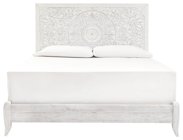 Paxberry - Whitewash - King Panel Bed