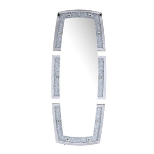 Noralie - Accent Floor Mirror - Mirrored & Faux Diamonds - 26-"<br/><br/><b>Product Features</b><ul><li>Accent Floor Mirror</li><li>Hollywood Lighted Mirror (Bulb Not Included)</li><li>Rectangular Shape</li><li>Beveled Mirrored Frame</li><li>Trim: Faux Di