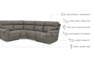 Starbot - Fossil - 4-Piece Power Reclining Sectional