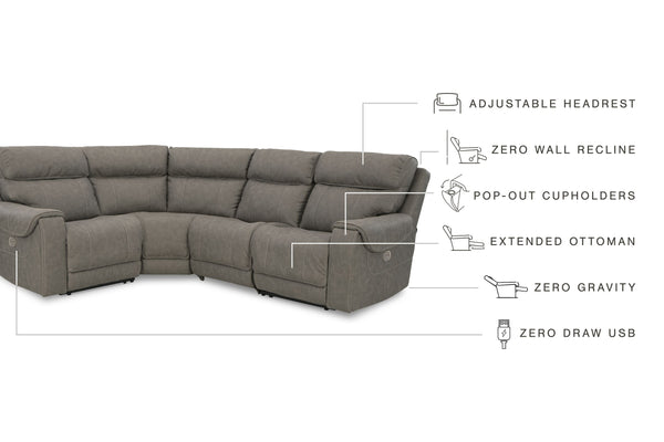 Starbot - Fossil - 4-Piece Power Reclining Sectional
