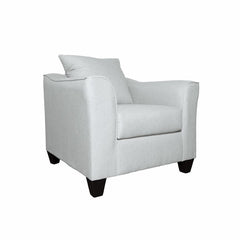 Experience the epitome of luxury and comfort with this exquisite chair. Cloaked in an elegant gray mist upholstery, it offers a soft, soothing palette that enriches any modern living space. The plush cushions, brimming with foam, promise a haven of comfor