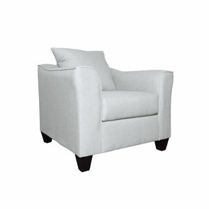 Experience the epitome of luxury and comfort with this exquisite chair. Cloaked in an elegant gray mist upholstery, it offers a soft, soothing palette that enriches any modern living space. The plush cushions, brimming with foam, promise a haven of comfor