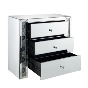  Rectangular Console Table Beveled Mirrored Finish