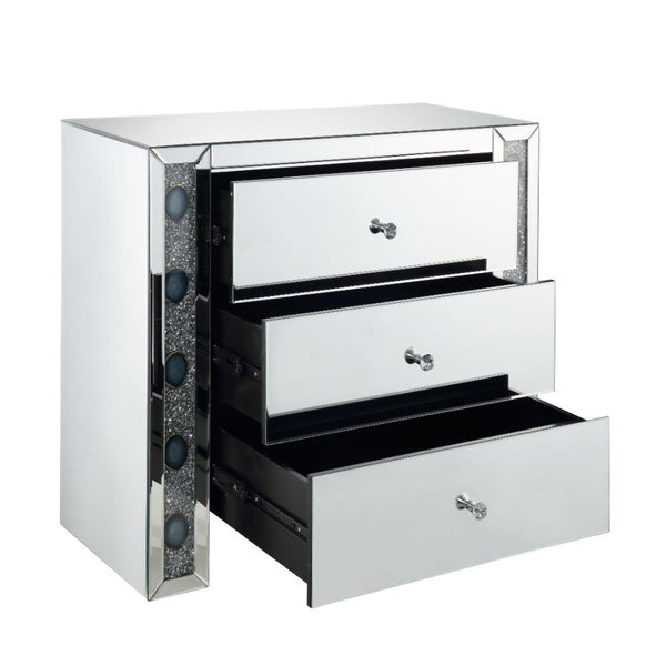  Rectangular Console Table Beveled Mirrored Finish