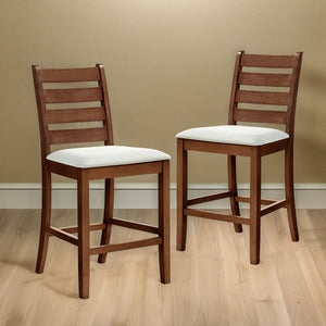 Pascal - Ladderback Counter Chair (Set of 2) - Walnut