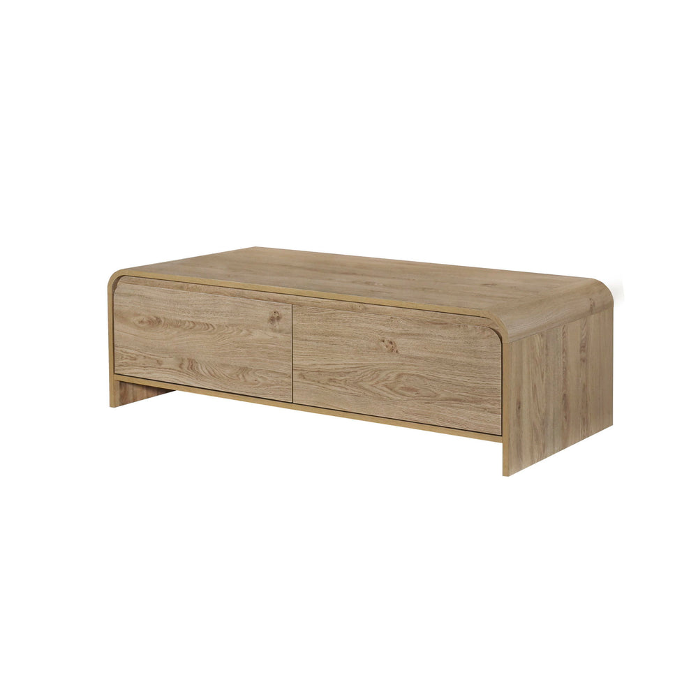 Discover the Mara Storage Cocktail Table, a blend of sturdy construction and eco-friendly materials. Crafted from durable manufactured wood and adorned with environmentally friendly laminate, this table boasts both sustainability and style. With its ample