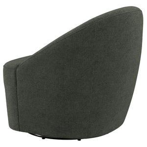 Leon - Upholstered Barrel Accent Swivel Chair - Hunter Green