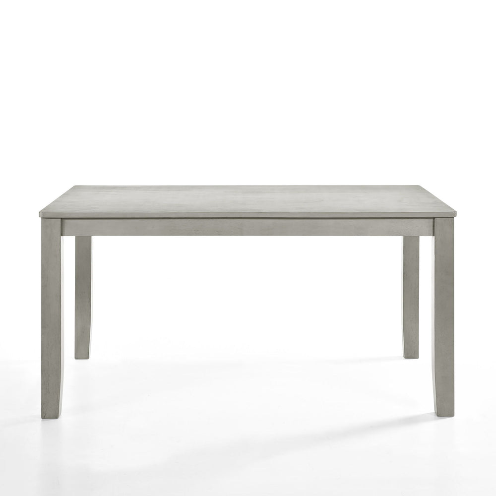 Discover the Pascal Wood Rectangle Dining Table in Driftwood Gray, an elegant addition to any dining space. This table, crafted from a combination of solid Rubberwood and manufactured woods, offers long-lasting durability and stability. The light, sophist