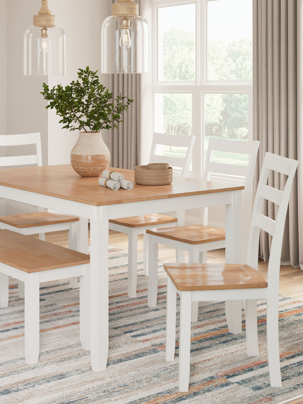 Gesthaven - Natural / White - Dining Room Table Set (Set of 6)