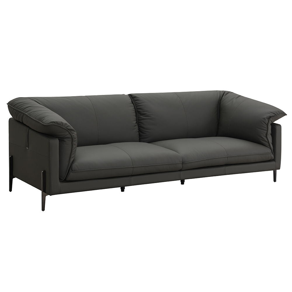 Tadi collection sofa in black leather exudes modern elegance and sophistication. With its clean lines and plush seating, it offers a perfect blend of comfort and style. Ideal for contemporary living spaces, the Tadi sofas provide a luxurious feel, making 