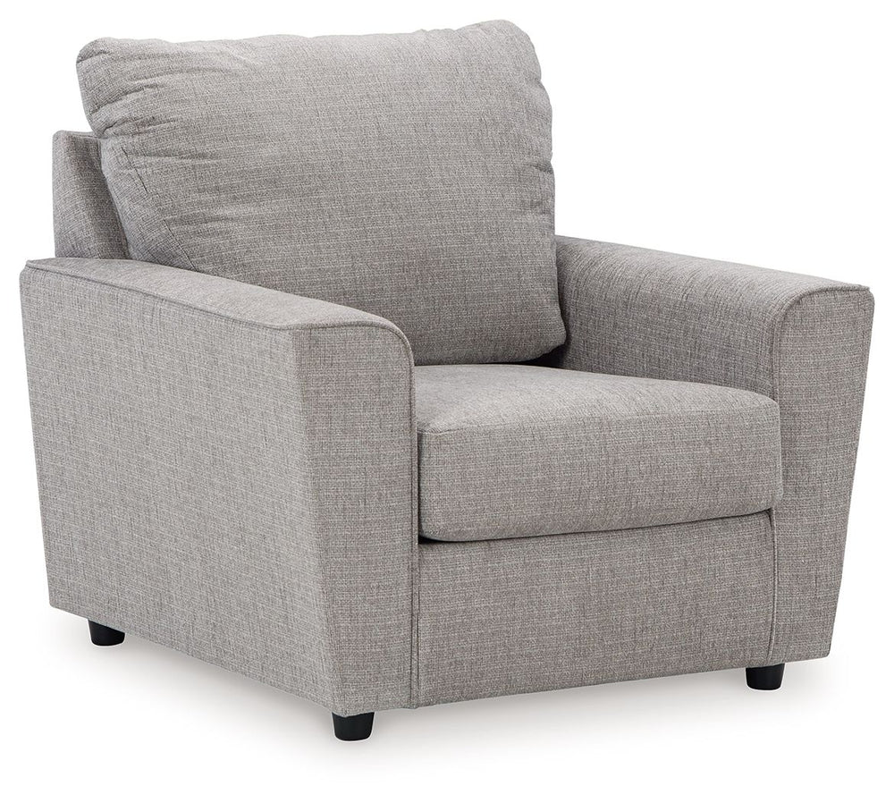 Whatâ€™s new in neutrals? Shades of gray, of course. Embrace the sophisticated design trend with this gorgeous chair, which offers a clean-lined, contemporary style at a comfortably cool price. Sure to lift your spirits, the plush chenille fabric is fabul