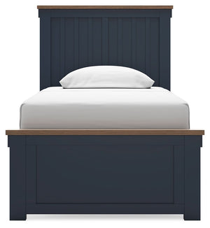 Landocken - Brown / Blue - Twin Panel Bed