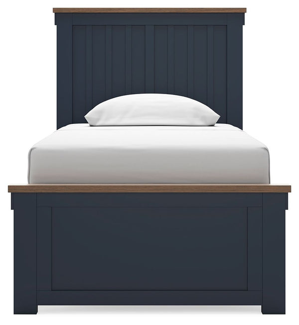 Landocken - Brown / Blue - Twin Panel Bed