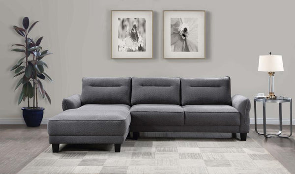  available in grey or white. The fuzzy teddy bear-like textured fabric upholstery creates a cozy atmosphere. The softly rounded arms and welt framed reversible back cushions add a touch of