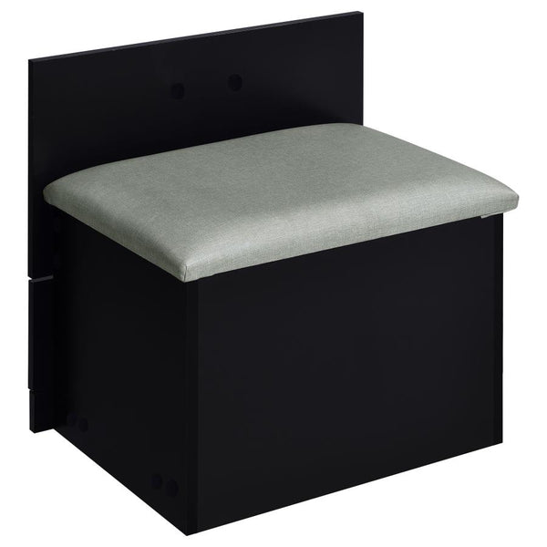 Danbury - 3-Drawer Makeup Vanity & Stool Set - Black High Gloss