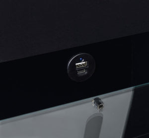 Danbury - 3-Drawer Makeup Vanity & Stool Set - Black High Gloss