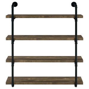 Elmcrest - 39## 4-Shelf Wall Bookshelf - Rustic Oak