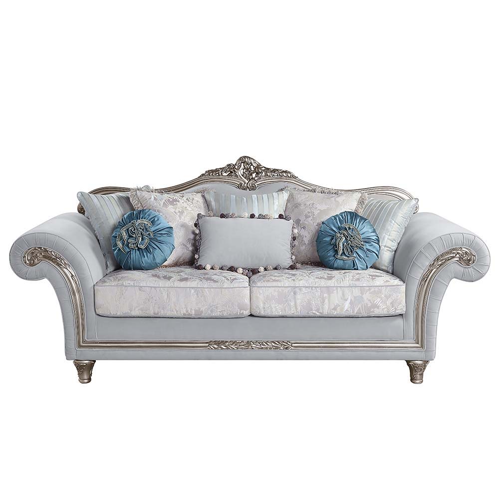 Create a more luxurious and comfortable living room with this classic Pelumi sofa. This living room sofa features a wooden design with platinum wooden trimmings. The sofa comes with pocket coil seating for comfort. The back is cushioned and designed with 