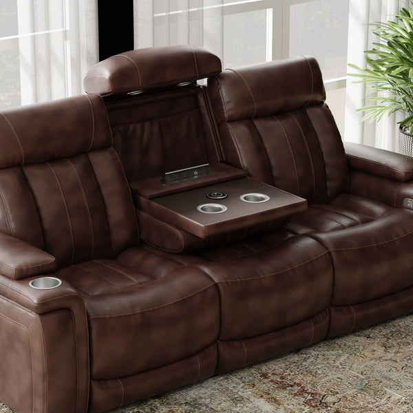 Royce - Power Reclining Sofa And Loveseat - Fantom Brown