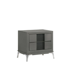 Discover the Nocturne 2 Drawer Nightstand, a testament to modern design and functionality. Constructed with the robustness of Rubberwood solid wood and the finesse of Okoume veneers, this nightstand promises durability and a touch of elegance. The slate g