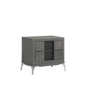 Discover the Nocturne 2 Drawer Nightstand, a testament to modern design and functionality. Constructed with the robustness of Rubberwood solid wood and the finesse of Okoume veneers, this nightstand promises durability and a touch of elegance. The slate g