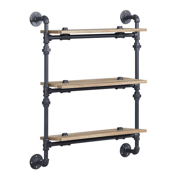 Brantley - Wall Shelf - Oak & Sandy Black Finish - 35"